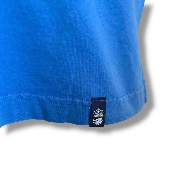 Drumohr Mens Polo Shirt XXL 2XL Blue Garment Dye Cotton Relaxed Slim Fit $130 - Picture 5 of 8